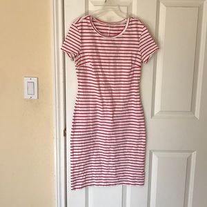 Body con/shift red striped dress